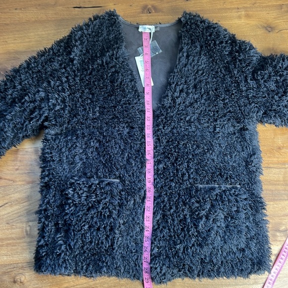 Bluivy COAT Winter Warm Faux Fur Black Shaggy Fluffy Holiday Gift Party NWT MD - Picture 11 of 16